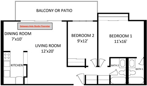a floor plan of a house with a living room and a dining room